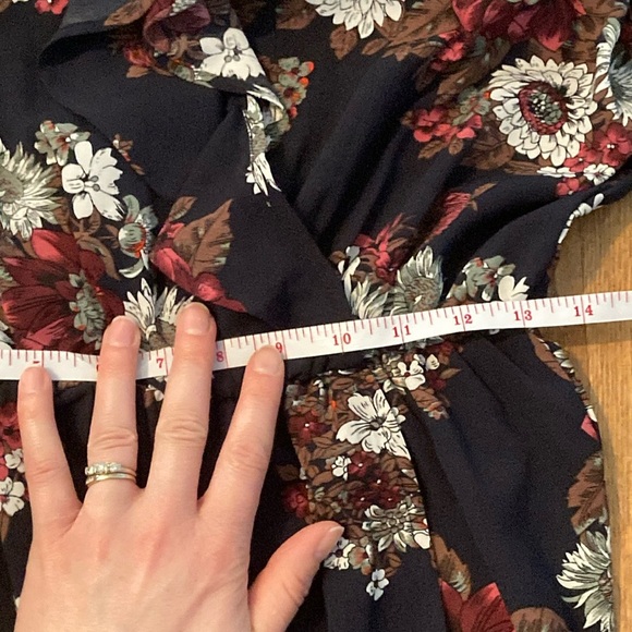 Black Tape Pink and Blue Long Sleeve V-Neck Sundress - Picture 14 of 16